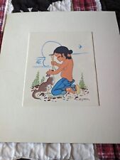 Beatien Yazz Navajo Indian Artist Young Indian Boy With Dog and Bone picture
