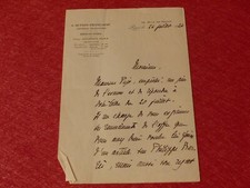 Signed Letter Autographed Maurice Tissier De Mallera 1924 Action Française picture