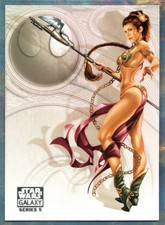 2010 Topps Star Wars Galaxy Series 5 BASE Card #73 / LEIA & HAN Slave Leia READ picture