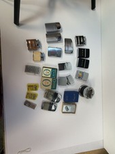 Vintage Lighter Lot of 18 - 1950s Zippos Leather Wrapped, Teamsters Table picture