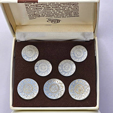 Stieff Smithsonian Washington Inaugural Etched Pewter Blazer Buttons Set of 7 picture