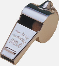 Box of 12 Acme Thunderer Whistle 60.5, Small, High, Loud, Metallic Silver picture