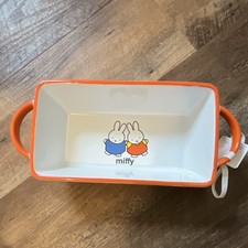 Magenta Miffy Ceramic Rectangle Baking Dish Orange “Kidult” animation trendy picture