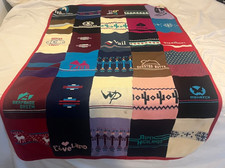 NWT Vintage Ranzell Mills 100% Wool Ski Resort Blanket Patchwork Afghan Randy Ni picture