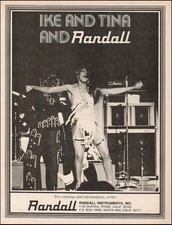 Ike & Tina Turner 1976 Randall amplifier advertisement vintage b/w guitar amp ad picture