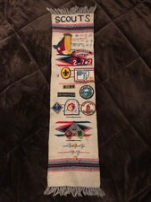 Vintage BSA Boy Scouts of America Native Indian Wool Tapestry Rug Display picture