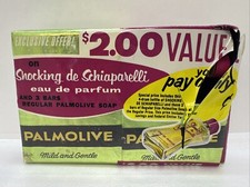 RARE Vintage 3 Pack PALMOLIVE Bar Soap W/Shocking De Schiaparelli Eau De Parfum picture