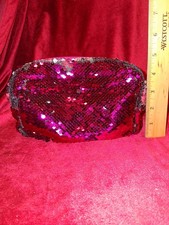 ULTA Beauty Pink Purple Iridescent Sequin Puffer Makeup Cosmetic Bag (Bag Only) picture