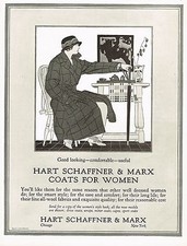 1920s BIG Vintage Hart Schaffner Marx Womens Fashion Clothing Art Print Ad picture