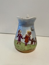 Vintage Handpainted Pitcher Set with Three Plates and Creamer picture