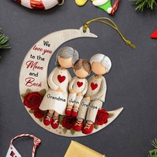 Personalized Grandparents Ornament We Love You to the Moon Family Christmas Gift picture
