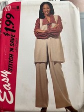 McCallls stitch 'n save pattern 7217 misses vest, shirt, pants, sash-size L-XL picture