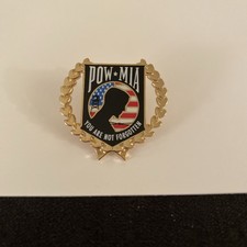 POW*MIA Logo Gold Wreath Military lapel Hat Pin Insignia picture