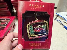 Beacon Design Glacier National Park Red Bus Christmas Tree Ornament picture