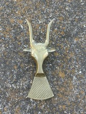 Vintage Solid Brass Boot Jack Shoe Puller LongHorn Steer Bull Cowboy Western 9