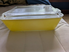Vintage Yellow Pyrex 503 Refrigerator Dish with Lid picture