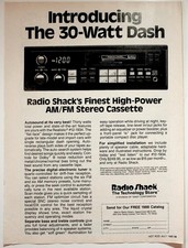 Radio Shack Realistic 30-Watt Dash AM/FM Stereo Cassette Ad 1988 picture