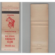 Matchbook Cover N.C. State Faculty Club Raleigh NC picture