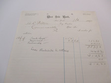 1893 WEST SIDE BANK NEW YORK BANKING DOCUMENT HANDWRITTEN FINANCIAL EPHEMERA picture