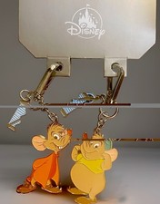 Disney Cinderella Gus & Jaq Keychain Keyring Set of 2 Character Keychains NWT picture