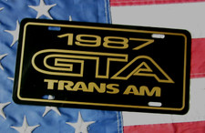 1987 Pontiac GTA Trans Am License plate car tag 87 Firebird T/A GTA picture