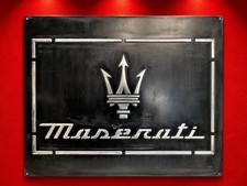 Maserati Garage Sign 20x24” Hand Cast Aluminum Relief Metal Wall Art picture