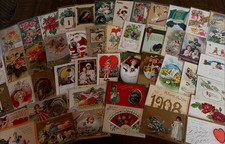 Lot of 60~1900s~Holiday Greeting Postcards~Xmas~Easter~Valentine~Santa~etc.~s614 picture