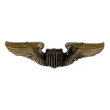 Vintage WWII US Army Air Corps Wings USAAF Silver Plated On Brass Military RARE picture