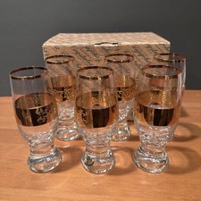 Bohemia Crystal Gold Band Champagne Sparkling Wine Glasses Set of 6 5.75