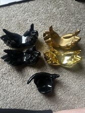 Nancy Funk Pop Art Black/Gold Ceramic Hands. Excellent Condition. Lot of 5 picture