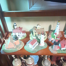 Danbury Mint Complete Set Of 8 Historic American Lighthouses Vintage 1990s picture