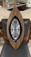 Vintage MCM Welby Diamond Wall Clock made Germany 26” Working picture