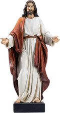 20 Inch Jesus Statue with Open Arms, Hand Painted Large Jesus Christ Figurine, R picture