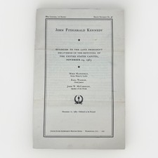 1963 John F Kennedy Eulogies to the Late President Document #46 88th Congress picture