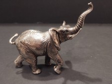 Life Like Charging 925 STERLING SILVER Elephant Figurine picture
