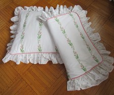 Vintage Laura Ashley Castleberry Two Ruffle Standard Pillow Shams Never Used picture