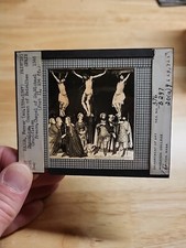 Vtg Magic Lantern Slide-Crucifixion-Convent Of Pedralbes-Fresco By Ferrer Bassa picture
