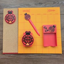 Vtg 70s Ladybug Desk Organizer Set Retro Stationery Office Decor MCM Springbok picture