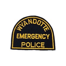WYANDOTTE EMERGENCY POLICE SHOULDER PATCH CHEESECLOTH MICHIGAN  picture