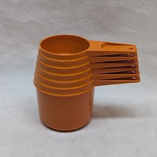 VTG Set Of 6 Tupperware Measuring Cups Orange picture