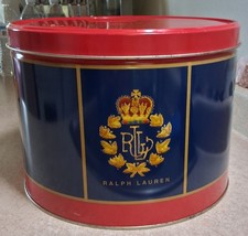 VINTAGE RALPH LAUREN COLLECTORS BIG METAL TIN SUPER RARE 90S EMBROIDERED LOGO picture