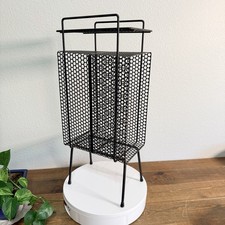 Vintage Mid Century Modern Metal Mesh Telephone Stand or Magazine Rack MCM picture