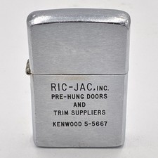 Vintage 1964-1965 Zippo Lighter RIC-JAC INC. Advertising Corporate Logo USA picture