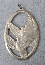 1976 Wallace Sterling 925 Peace on Earth Christmas Ornament Pendant Decor Used picture