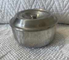 Vintage MCM Medical Stainless Steel Double Wall Jar Bowl & Lid Japan 18-8 & 8-8 picture