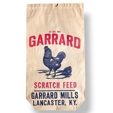 Vintage Paper Feed Sack Chicken Hen Garrard Mills Lancaster Kentucky farmhouse picture