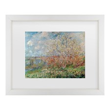 Trademark Fine Art Spring 1880 By Claude Monet, White Matte, Distressed White picture