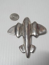 XLRG ART DECO VINTAGE MEXICAN STERLING SILVER AIRPLANE PLANE AVIATION PIN A+++++ picture