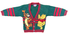 Vintage Winnie The Pooh Tigger Knit Cardigan Sweater Toddler 3T Disney 90s USA picture