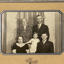 Vintage Family Photo Black and White Woltz Studios Des Moines Iowa Midwest USA picture